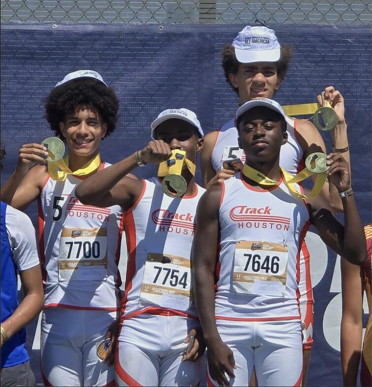 15-16 Boys 4x800m relay on the podium at the 2026 National Junior Olympics